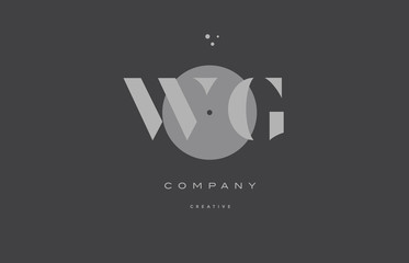 wg w g  grey modern alphabet company letter logo icon