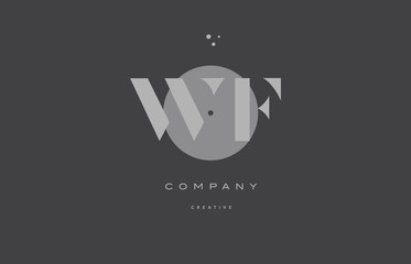 wf w f  grey modern alphabet company letter logo icon