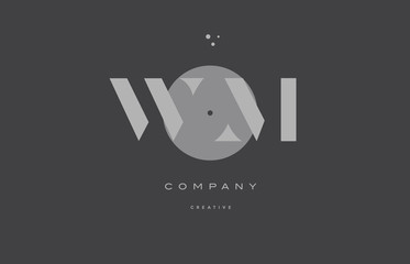 wm w m  grey modern alphabet company letter logo icon