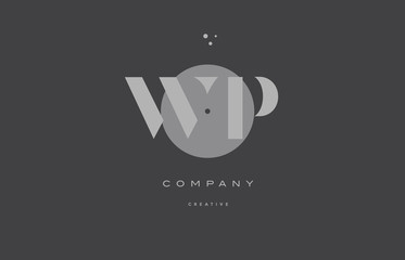 wp w p  grey modern alphabet company letter logo icon