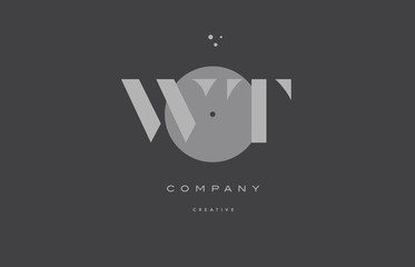 Obraz premium wt w t grey modern alphabet company letter logo icon