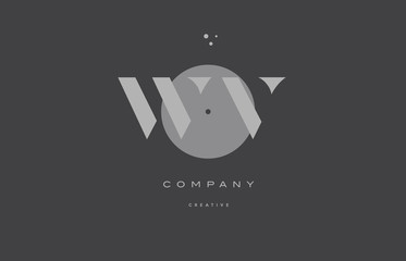 wv w v  grey modern alphabet company letter logo icon