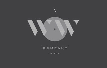 ww w  grey modern alphabet company letter logo icon