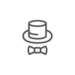 Top hat line icon