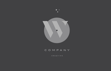 w grey modern alphabet company letter logo icon