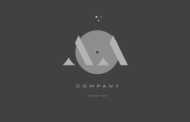 aa a  grey modern alphabet company letter logo icon