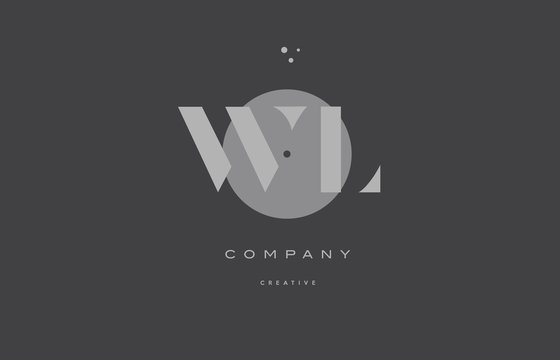 wl w l  grey modern alphabet company letter logo icon