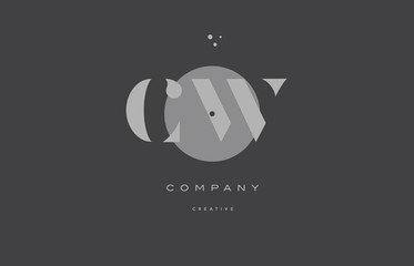 cw c w  grey modern alphabet company letter logo icon