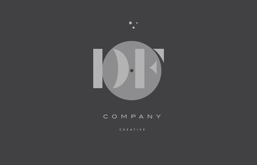 df d f  grey modern alphabet company letter logo icon