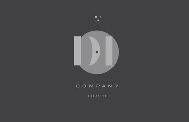 Obraz premium di d i grey modern alphabet company letter logo icon