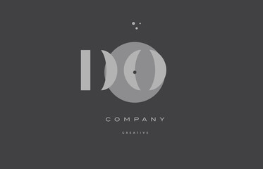 do d o  grey modern alphabet company letter logo icon