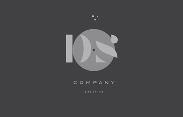 ds d s  grey modern alphabet company letter logo icon