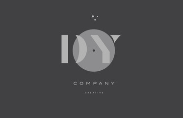 dy d y  grey modern alphabet company letter logo icon