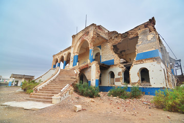 Eritrea · Governors Palace - ruined imperial palace of Haile Selassie in Massawa

 - obrazy, fototapety, plakaty