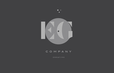 eg e g  grey modern alphabet company letter logo icon