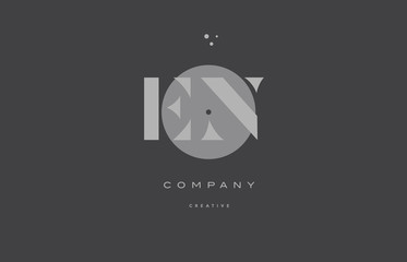 en e n  grey modern alphabet company letter logo icon
