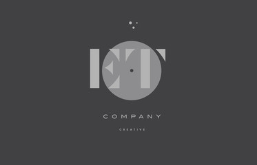 et e t  grey modern alphabet company letter logo icon
