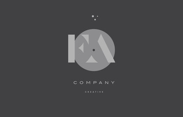 fa f a  grey modern alphabet company letter logo icon - obrazy, fototapety, plakaty