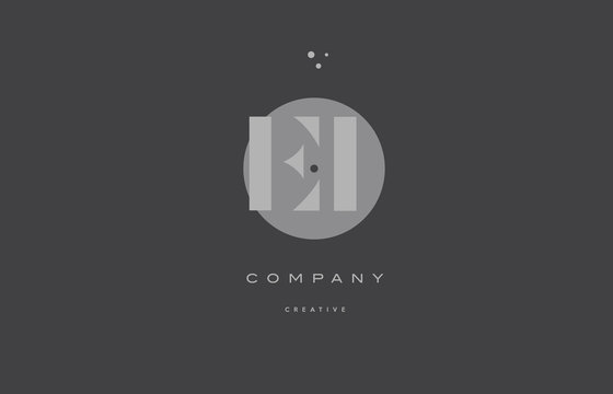 ei e i  grey modern alphabet company letter logo icon