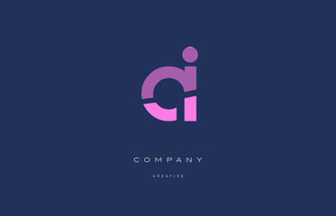 ai a i  pink blue alphabet letter logo icon