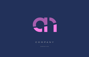 Fototapeta premium an a n pink blue alphabet letter logo icon