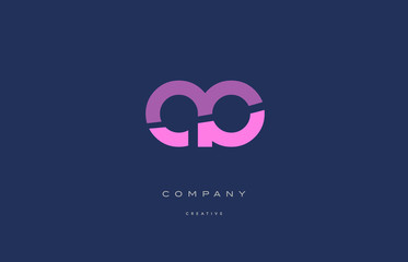 ao a o  pink blue alphabet letter logo icon