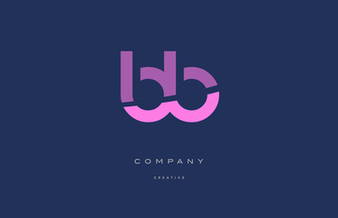 bb b b  pink blue alphabet letter logo icon - obrazy, fototapety, plakaty