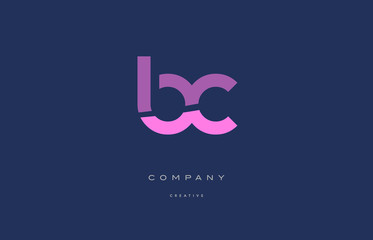 bc b c  pink blue alphabet letter logo icon