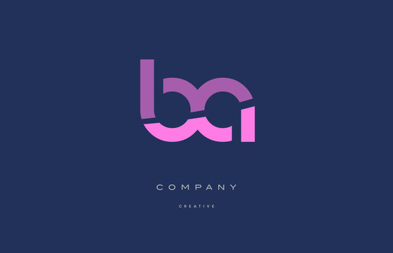 ba b a  pink blue alphabet letter logo icon