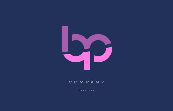 bp b p  pink blue alphabet letter logo icon