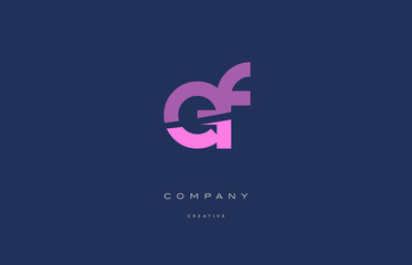 ef e f  pink blue alphabet letter logo icon