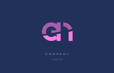 en e n  pink blue alphabet letter logo icon