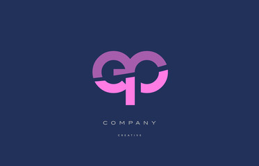 ep e p  pink blue alphabet letter logo icon