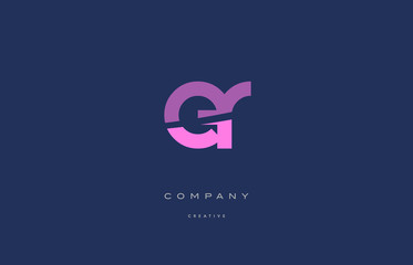 er e r  pink blue alphabet letter logo icon