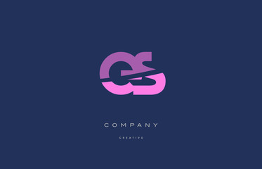 es e s  pink blue alphabet letter logo icon