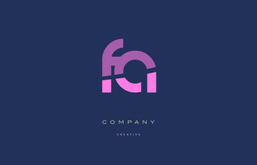 fa f a  pink blue alphabet letter logo icon - obrazy, fototapety, plakaty