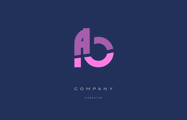 fb f b  pink blue alphabet letter logo icon
