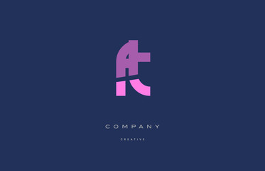 ft f t  pink blue alphabet letter logo icon