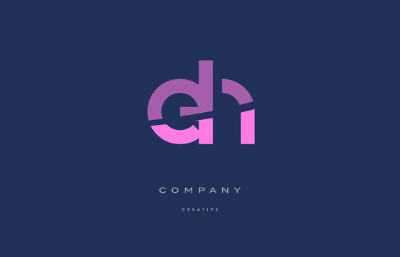 eh e h  pink blue alphabet letter logo icon