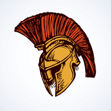 recommend clip art: Spartan helmet. Vector drawing