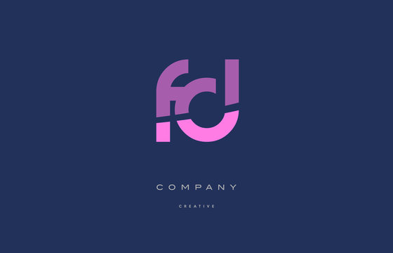 fd f d  pink blue alphabet letter logo icon