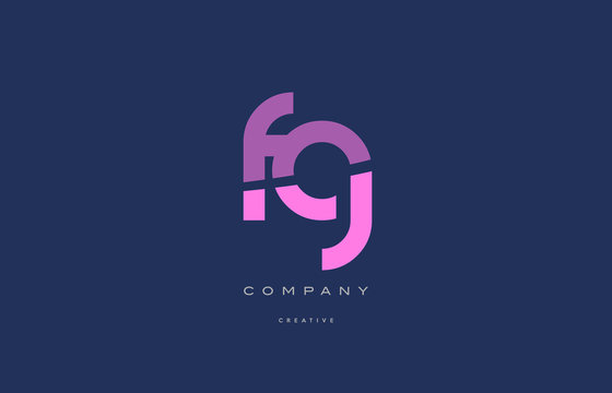 fg f g  pink blue alphabet letter logo icon
