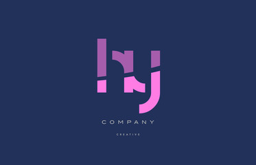 Fototapeta premium hy h y pink blue alphabet letter logo icon