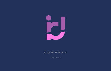 id i d  pink blue alphabet letter logo icon