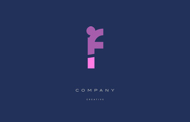 if i f  pink blue alphabet letter logo icon