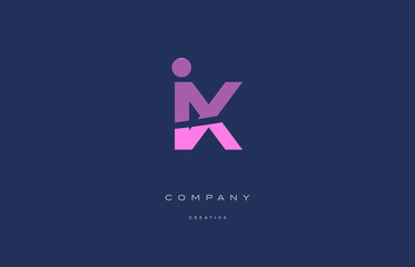 ix i x  pink blue alphabet letter logo icon