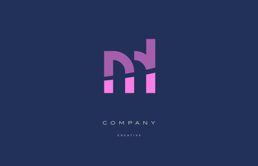 Fototapeta premium ml m l pink blue alphabet letter logo icon