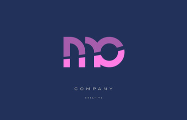 Fototapeta premium mo m o pink blue alphabet letter logo icon