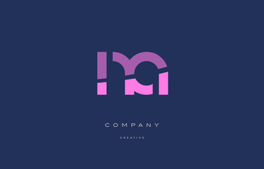 na n a  pink blue alphabet letter logo icon