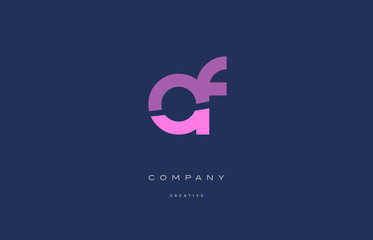of o f  pink blue alphabet letter logo icon